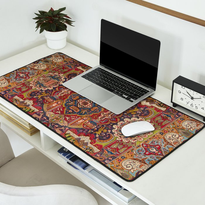 Regal Antique Persian Kashmar Desk Mat Gallery Image 2