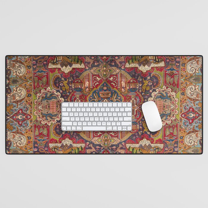 Regal Antique Persian Kashmar Desk Mat Gallery Image 1