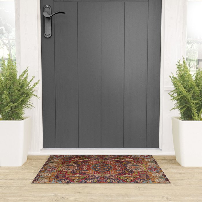 Regal Antique Persian Kashmar Welcome Mat Gallery Image 3
