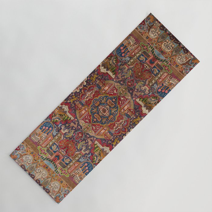 Regal Antique Persian Kashmar Yoga Mat Gallery Image 1