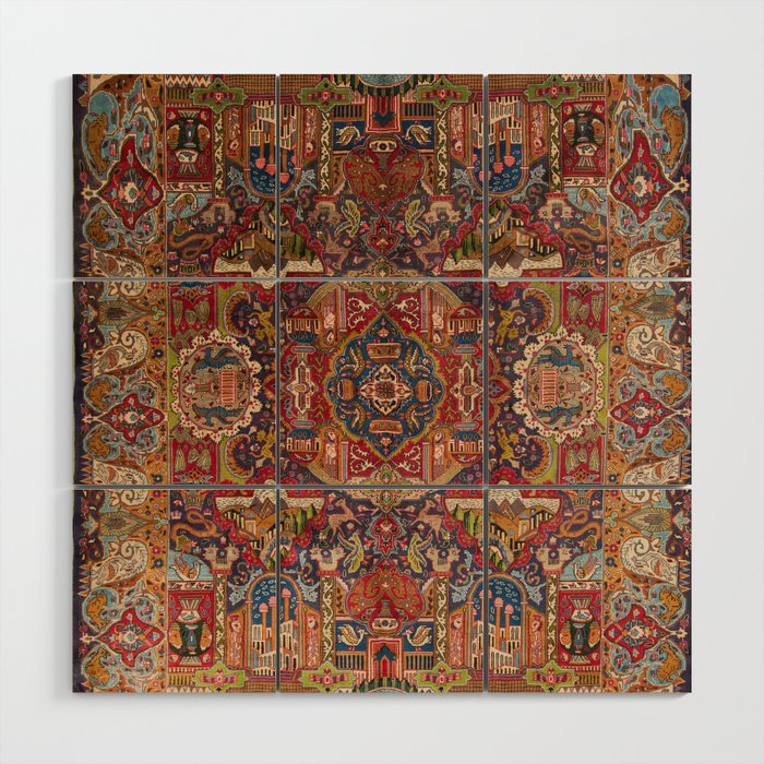 Regal Antique Persian Kashmar Wood Wall Art Gallery Image 1