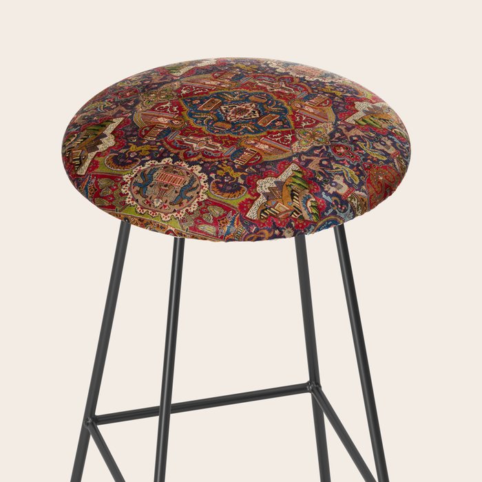 Regal Antique Persian Kashmar Stool Gallery Image 2