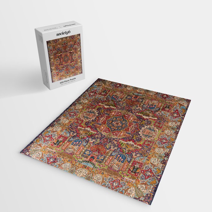 Regal Antique Persian Kashmar Jigsaw Puzzle Gallery Image 2