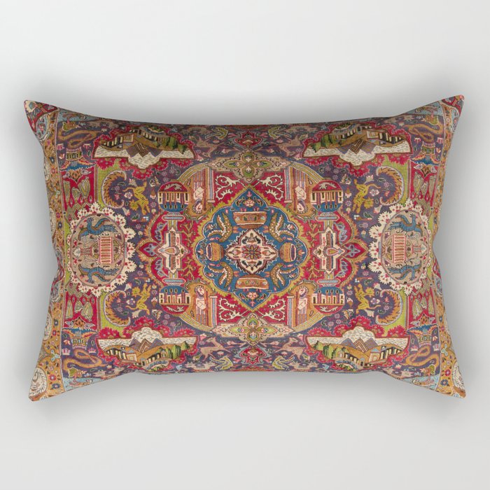 Regal Antique Persian Kashmar Rectangular Pillow Gallery Image 2