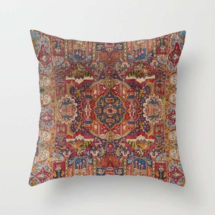 Regal Antique Persian Kashmar Throw Pillow Gallery Image 6