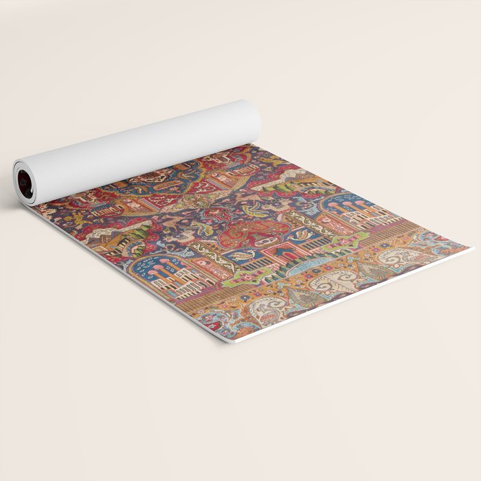 Regal Antique Persian Kashmar Yoga Mat Gallery Image 2