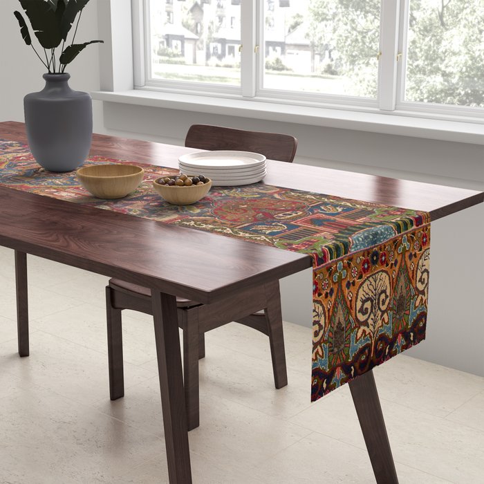 Regal Antique Persian Kashmar Table Runner Gallery Image 2