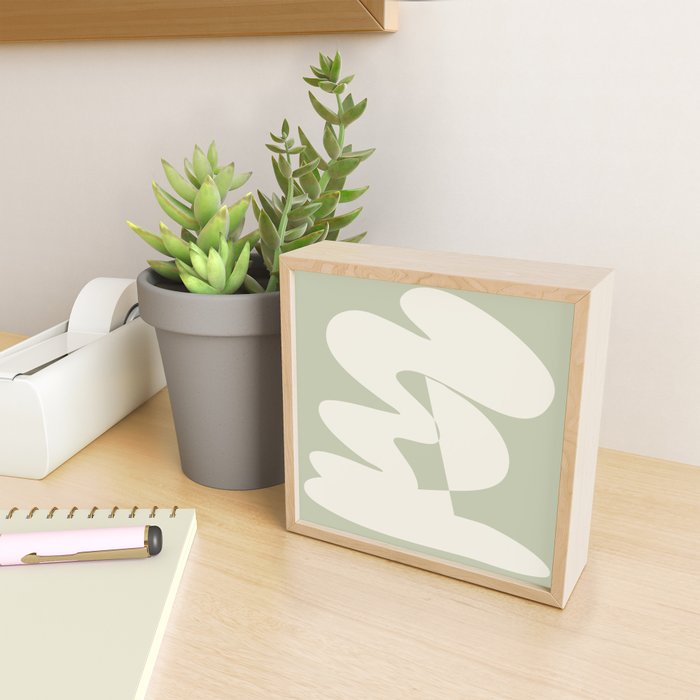 Minimalist Modern Abstract Expressionism in Sage Mini Art Print Gallery Image 2