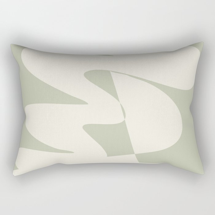 Minimalist Modern Abstract Expressionism in Sage Rectangular Pillow Gallery Image 1