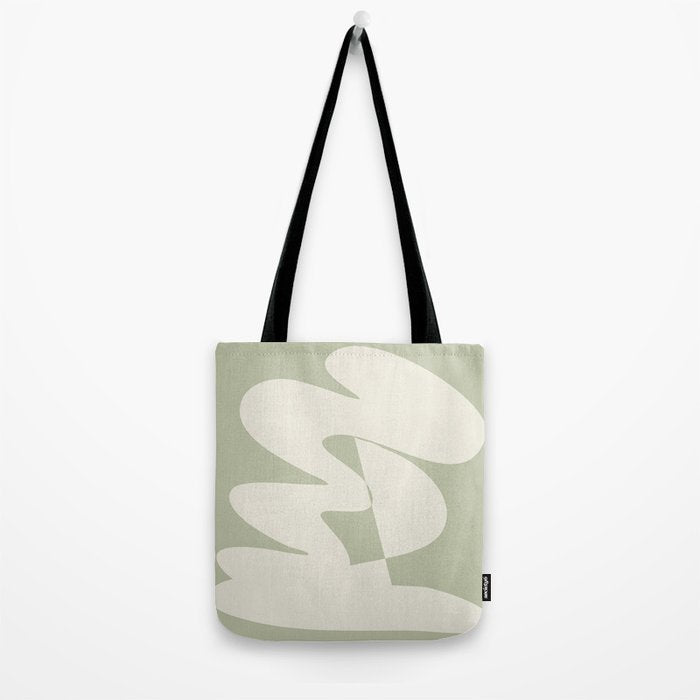 Minimalist Modern Abstract Expressionism in Sage Tote Bag Gallery Image 2