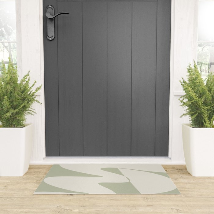 Minimalist Modern Abstract Expressionism in Sage Welcome Mat Gallery Image 3