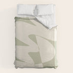 Minimalist Modern Abstract Expressionism in Sage Duvet Cover Gallery Image 6