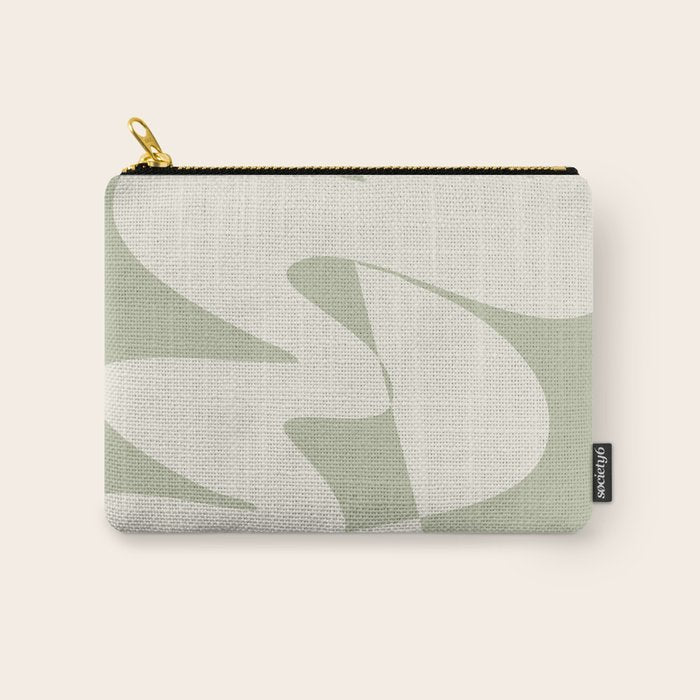 Minimalist Modern Abstract Expressionism in Sage Carry All Pouch Gallery Image 1