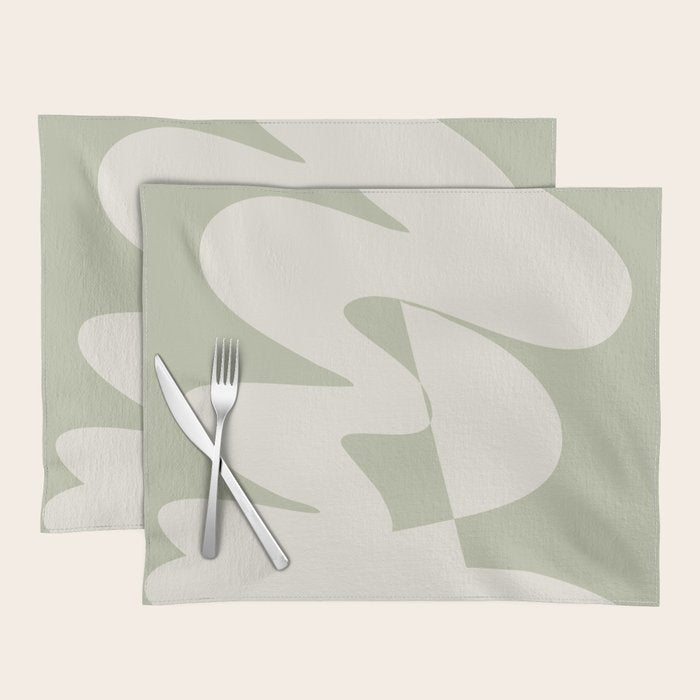 Minimalist Modern Abstract Expressionism in Sage Placemat Gallery Image 1