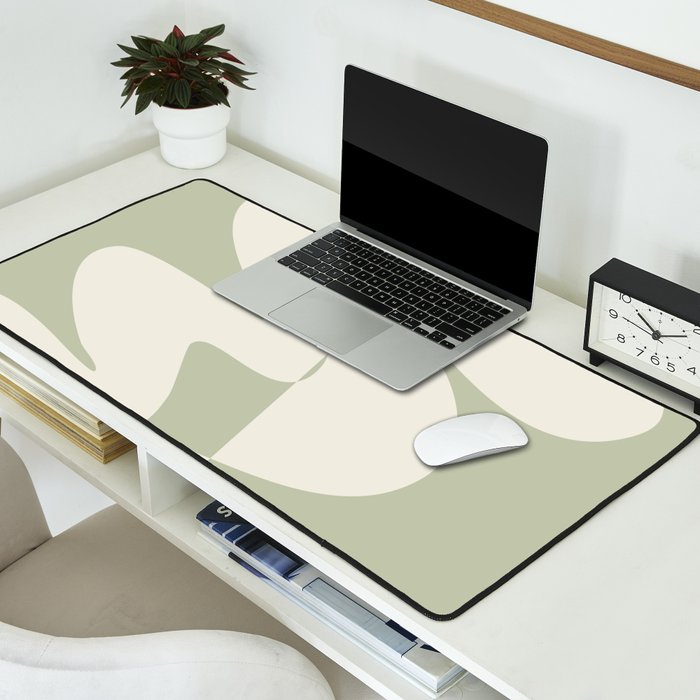 Minimalist Modern Abstract Expressionism in Sage Desk Mat Gallery Image 2