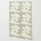 Minimalist Modern Abstract Expressionism in Sage Wallpaper Gallery Image 2