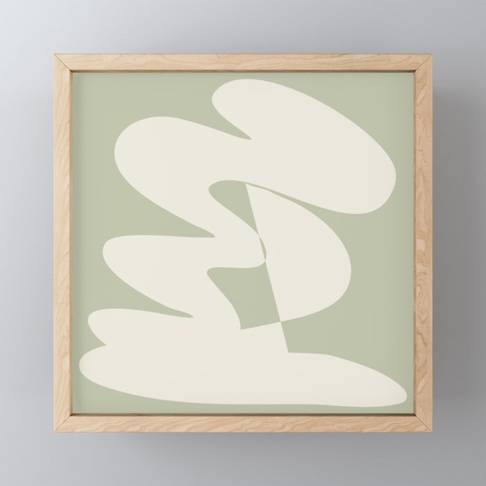 Minimalist Modern Abstract Expressionism in Sage Mini Art Print Gallery Image 1