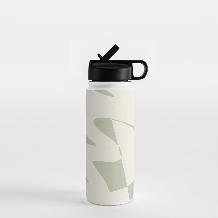 Minimalist Modern Abstract Expressionism in Sage Water Bottle Gallery Image 1