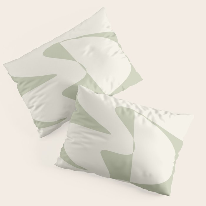 Minimalist Modern Abstract Expressionism in Sage Pillow Sham Gallery Image 3
