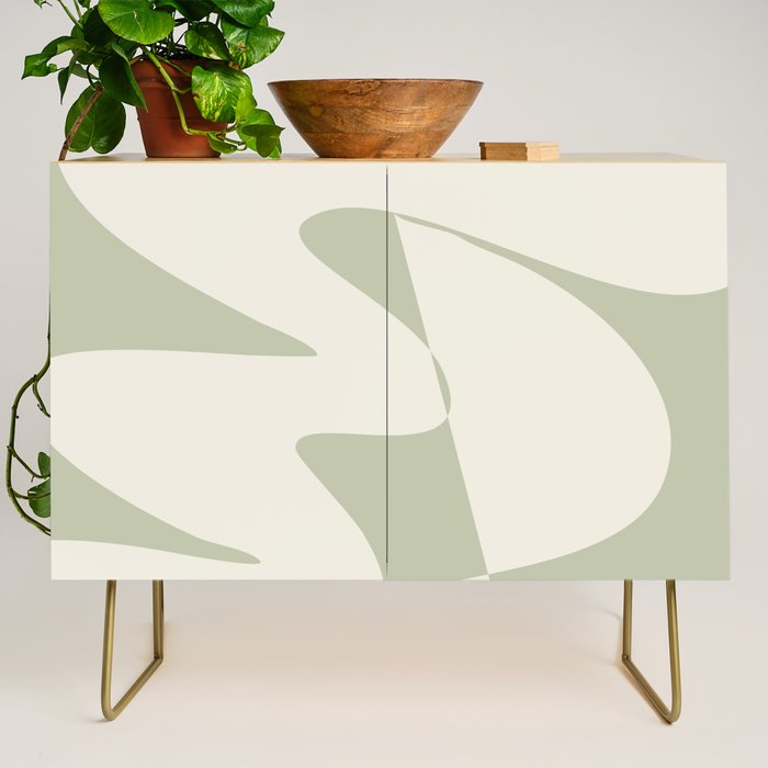 Minimalist Modern Abstract Expressionism in Sage Credenza Gallery Image 1