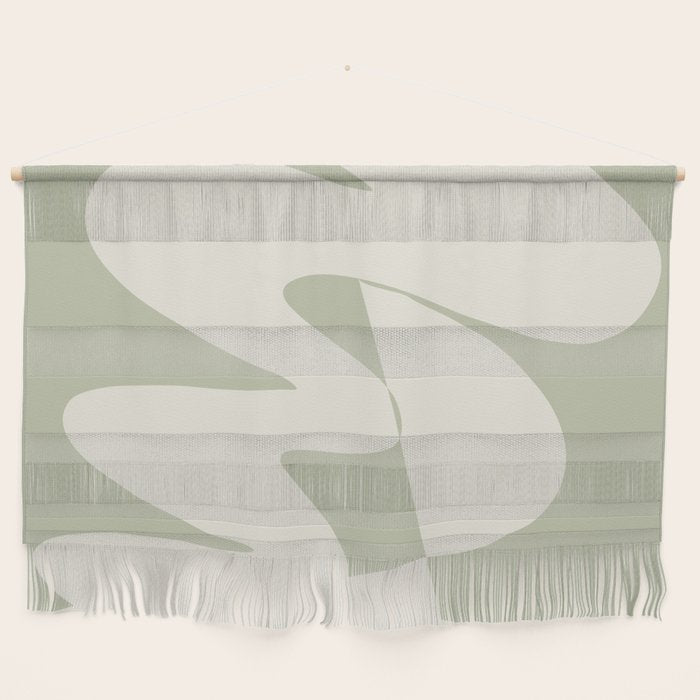 Minimalist Modern Abstract Expressionism in Sage Wall Hanging Gallery Image 1