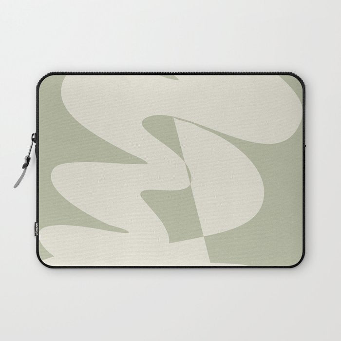 Minimalist Modern Abstract Expressionism in Sage Laptop Sleeve Gallery Image 1