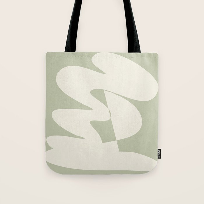 Minimalist Modern Abstract Expressionism in Sage Tote Bag Gallery Image 1