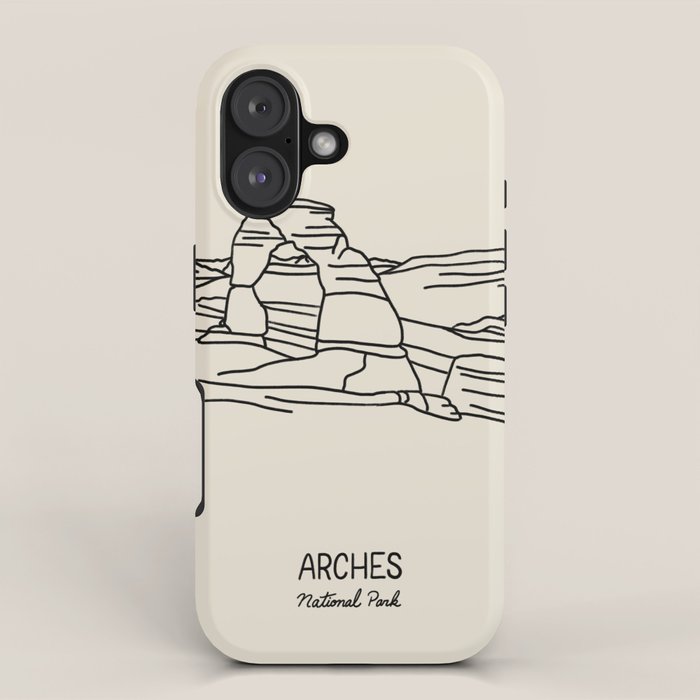 Arches National Park Black on Cream iPhone Case Gallery Image 1