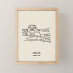 Arches National Park Black on Cream Mini Art Print Gallery Image 1