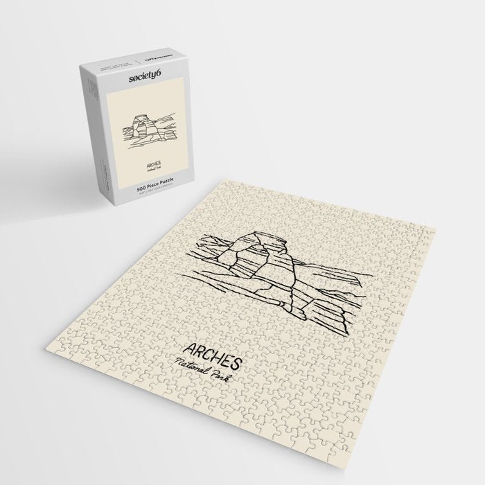 Arches National Park Black on Cream Jigsaw Puzzle Gallery Image 2