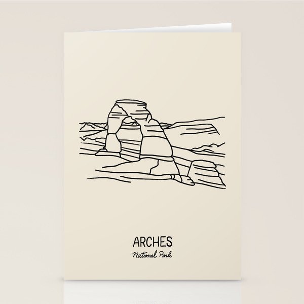 Arches National Park Black on Cream Stationery Card Gallery Image 2