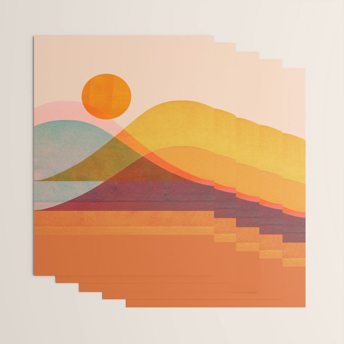 Abstraction_SUNSET_LANDSCAPE_POP_ART_Minimalism_018X Wrapping Paper Gallery Image 3