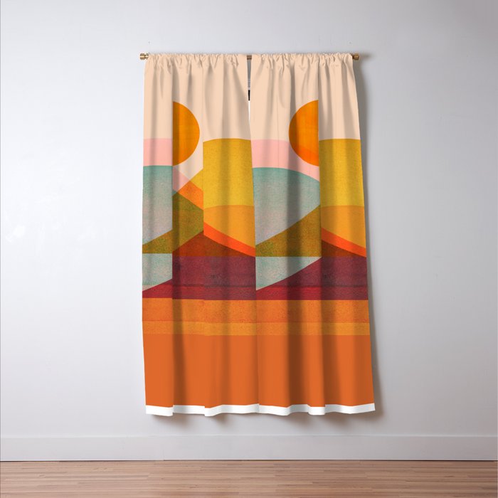 Abstraction_SUNSET_LANDSCAPE_POP_ART_Minimalism_018X Window Curtain Gallery Image 3