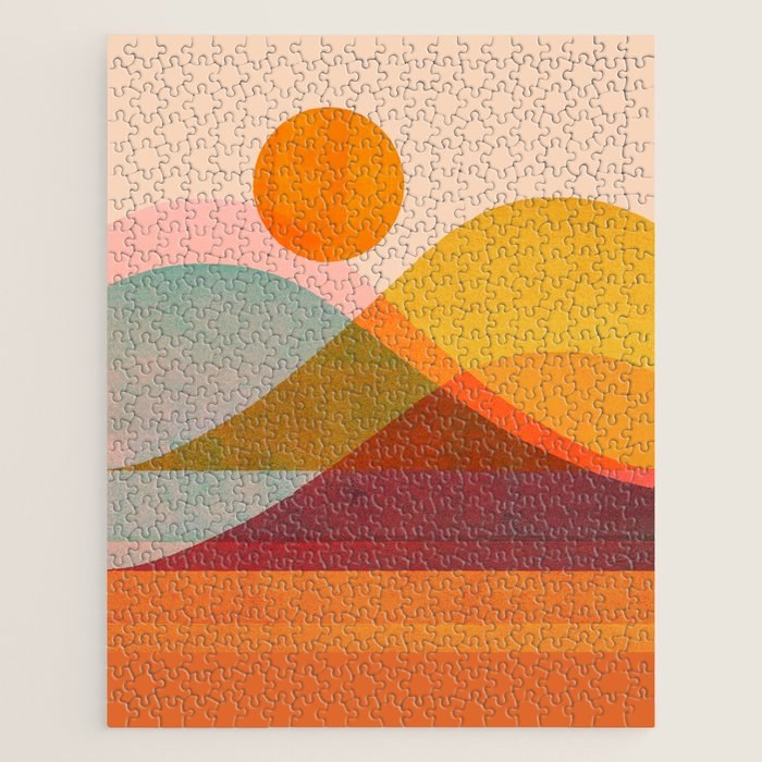 Abstraction_SUNSET_LANDSCAPE_POP_ART_Minimalism_018X Jigsaw Puzzle Gallery Image 1
