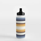 Indigo Blue, Amber Brown and Navajo White Southwest Serape Blanket Stripes Water Bottle Gallery Image 2