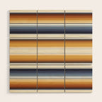 Indigo Blue, Amber Brown and Navajo White Southwest Serape Blanket Stripes Wood Wall Art Gallery Image 1