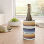 Indigo Blue, Amber Brown and Navajo White Southwest Serape Blanket Stripes Wine Chiller Gallery Image 4