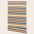 Indigo Blue, Amber Brown and Navajo White Southwest Serape Blanket Stripes Wallpaper Gallery Image 2