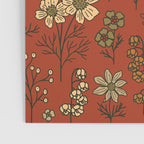 Burnt Orange & Olive Green Floral Poster Gallery Image 3
