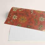Burnt Orange & Olive Green Floral Wrapping Paper Gallery Image 2