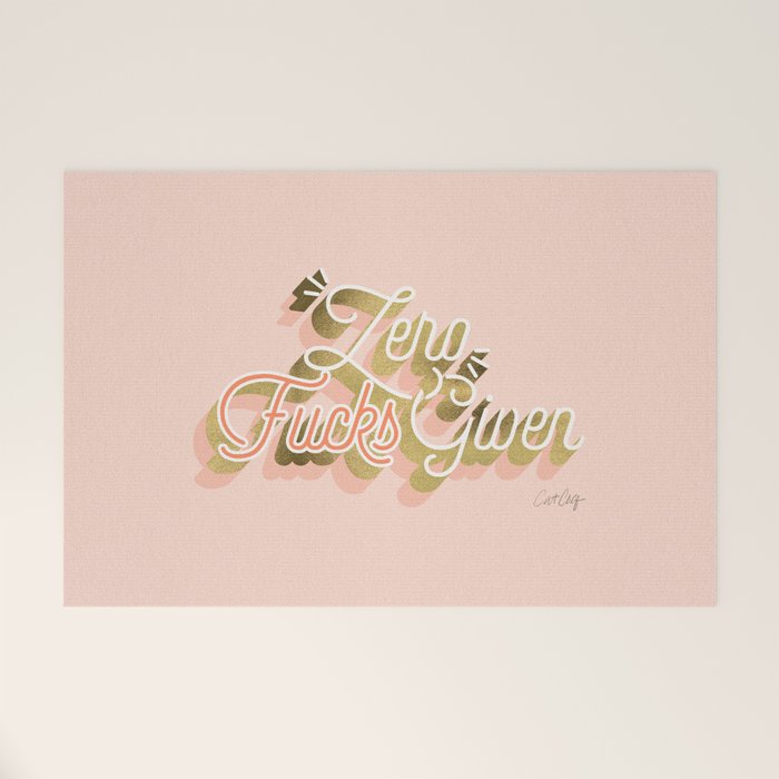 Zero F*cks Given - Blush & Gold Palette Welcome Mat Gallery Image 1