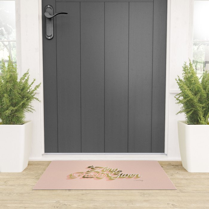 Zero F*cks Given - Blush & Gold Palette Welcome Mat Gallery Image 3