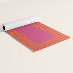 Pink Greek Key Print Yoga Mat Gallery Image 2