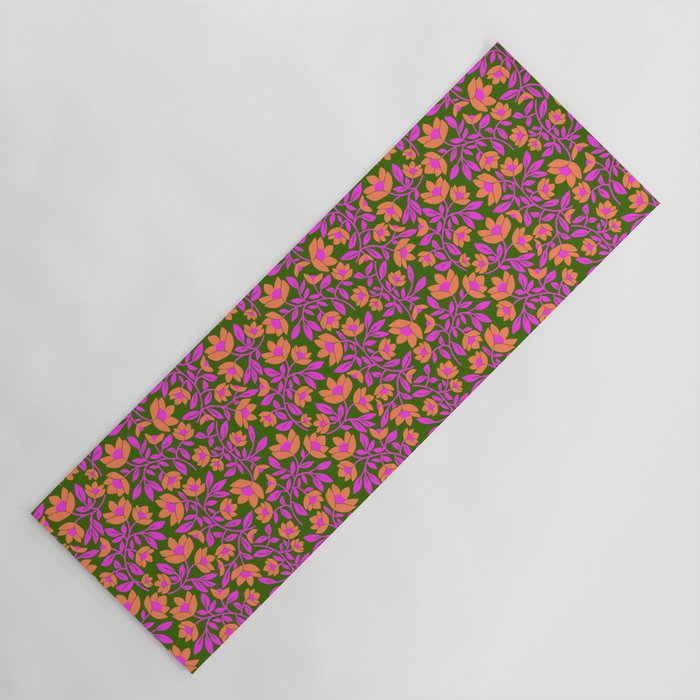 Tropical Blooms Pattern - Green Yoga Mat Gallery Image 1