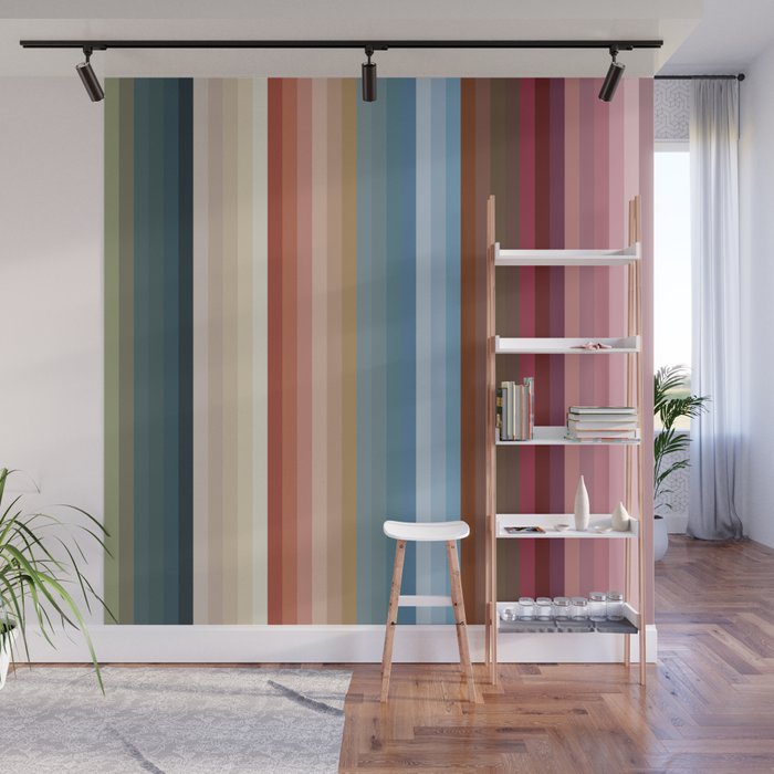 Multicolor Boho Stripes Wall Mural Gallery Image 1