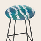 Puakenikeni single lei art on blue Stool Gallery Image 2