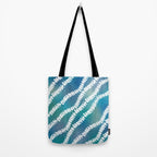Puakenikeni single lei art on blue Tote Bag Gallery Image 2