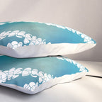 Puakenikeni single lei art on blue Pillow Sham Gallery Image 3