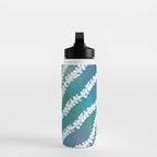 Puakenikeni single lei art on blue Water Bottle Gallery Image 3