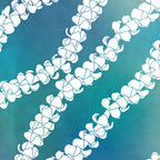 Puakenikeni single lei art on blue Coffee Mug Gallery Image 2